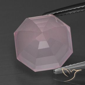 Quartzo Rosa Rosa chiclete Natural 7.95ct, Corte Octógono / Esmeralda, Transparente