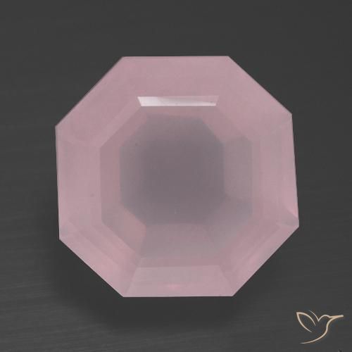 9.81ct Natural rosa rosa Quartzo Rosa, Corte Esmeralda, Transparente