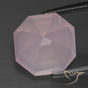 Quartzo Rosa rosa rosa Natural 9.81ct, Corte Octógono / Esmeralda, Transparente