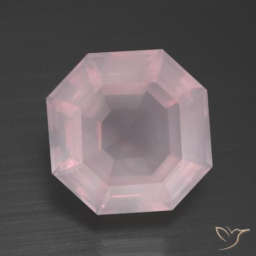 9.38ct Natural Rosa chiclete Quartzo Rosa, Corte Esmeralda, Transparente