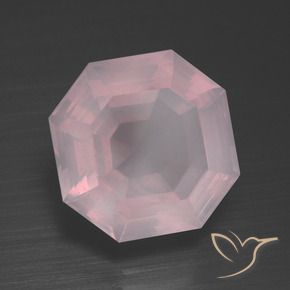 Quartzo Rosa Rosa chiclete Natural 9.38ct, Corte Octógono / Esmeralda, Transparente