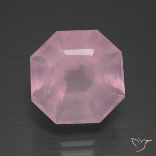 10.63ct Natural rosa rosa Quartzo Rosa, Corte Esmeralda, Transparente