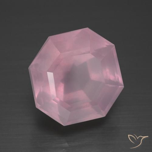 Quartzo Rosa rosa rosa Natural 10.63ct, Corte Octógono / Esmeralda, Transparente