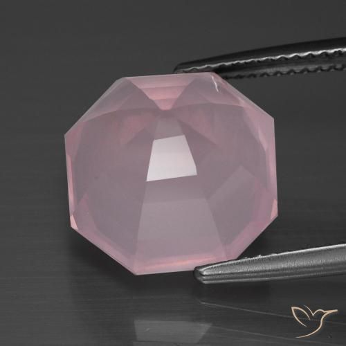 Quartzo Rosa rosa rosa Natural 10.63ct, Corte Octógono / Esmeralda, Transparente