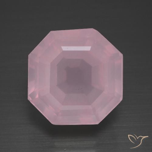 11.40ct Natural rosa rosa Quartzo Rosa, Corte Esmeralda, Transparente