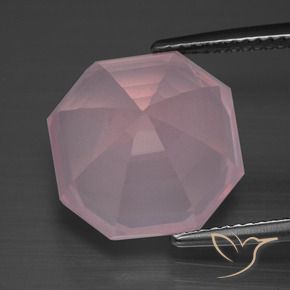 Quartzo Rosa rosa rosa Natural 11.40ct, Corte Octógono / Esmeralda, Transparente
