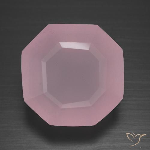 12.09ct Natural rosa rosa Quartzo Rosa, Corte Esmeralda, Transparente