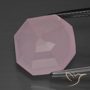 Quartzo Rosa rosa rosa Natural 12.09ct, Corte Octógono / Esmeralda, Transparente