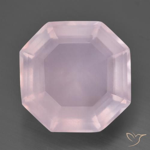 12.64ct Natural Luz rosa Quartzo Rosa, Corte Esmeralda, Transparente