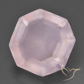 Quartzo Rosa Luz rosa Natural 12.64ct, Corte Octógono / Esmeralda, Transparente