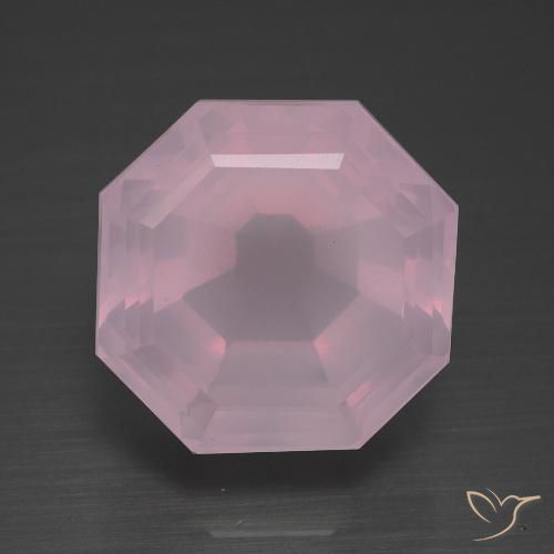 13.08ct Natural Rosa Cereja Claro Quartzo Rosa, Corte Esmeralda, Transparente