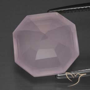 Quartzo Rosa Luz rosa Natural 14.67ct, Corte Octógono / Esmeralda, Transparente