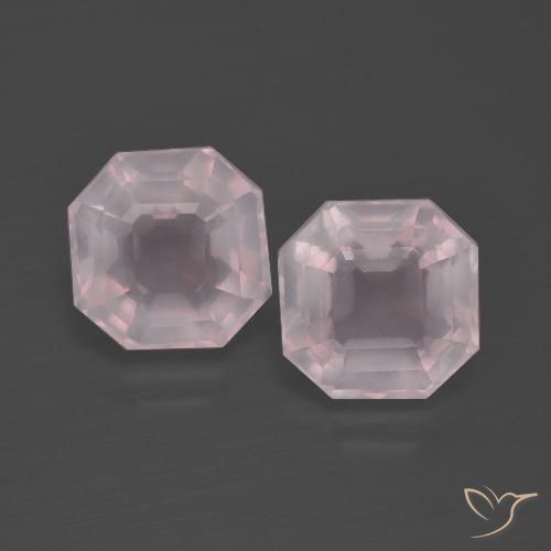 5.03ctw Natural Rosa bem claro Quartzo Rosa, Corte Esmeralda, Transparente
