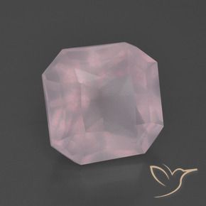 Quartzo rosa rosa natural 4,94ct, corte esmeralda, transparente