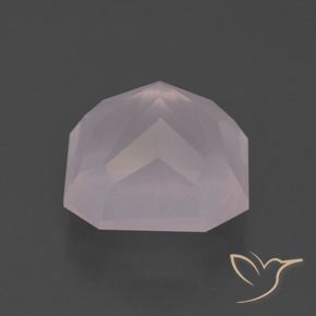 Quartzo rosa rosa natural 4,94ct, corte esmeralda, transparente