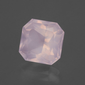 Quartzo rosa rosa natural 3,53ct, corte esmeralda, transparente