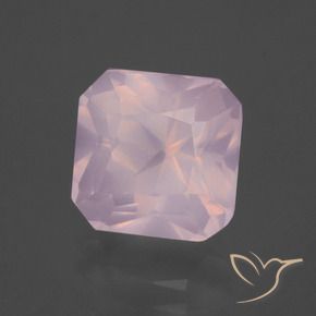 Quartzo Rosa Luz rosa Natural 4.06ct, Corte Octógono / Esmeralda, Transparente