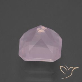 Quartzo Rosa Luz rosa Natural 4.06ct, Corte Octógono / Esmeralda, Transparente