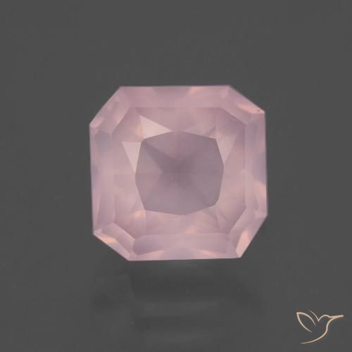 3.41ct Natural Luz rosa Quartzo Rosa, Corte Esmeralda, Transparente
