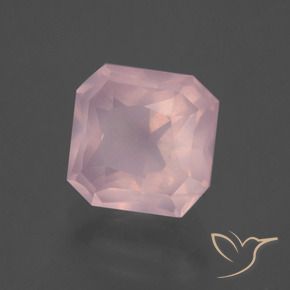 Quartzo Rosa Luz rosa Natural 3.41ct, Corte Octógono / Esmeralda, Transparente
