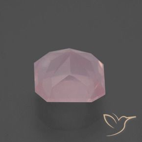 Quartzo Rosa Luz rosa Natural 3.41ct, Corte Octógono / Esmeralda, Transparente