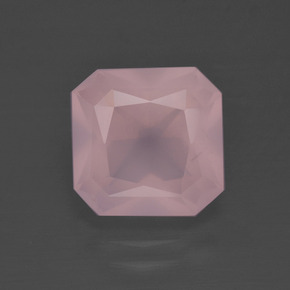Quartzo Rosa rosa médio Natural 3.91ct, Corte Esmeralda, Transparente