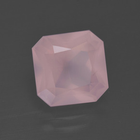 Quartzo Rosa rosa médio Natural 3.91ct, Corte Esmeralda, Transparente