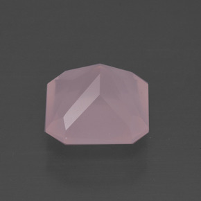 Quartzo Rosa rosa médio Natural 3.91ct, Corte Esmeralda, Transparente