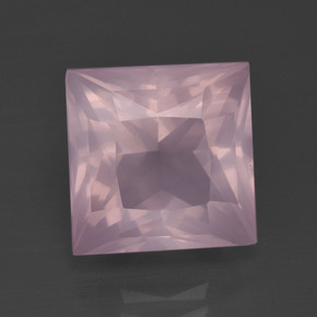 Quartzo rosa rosa natural 6,31ct, quadrado, transparente