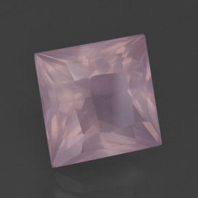 Quartzo rosa rosa natural 6,31ct, quadrado, transparente