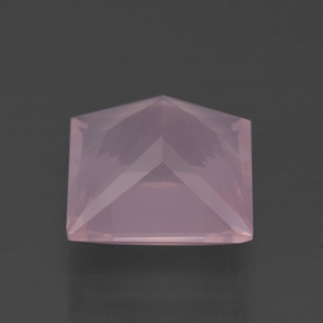 Quartzo rosa rosa natural 6,31ct, quadrado, transparente