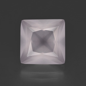 Quartzo rosa rosa natural 4,06ct, quadrado, transparente