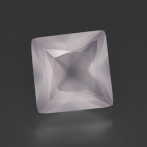 Quartzo rosa rosa natural 4,06ct, quadrado, transparente