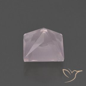Quartzo rosa rosa natural 4,68ct, quadrado, transparente
