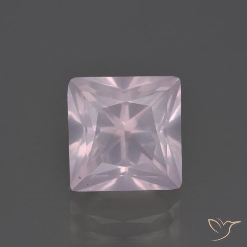 4.39ct Natural Luz rosa Quartzo Rosa, Quadrado, Transparente