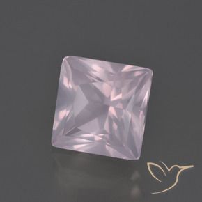 Quartzo Rosa Luz rosa Natural 4.39ct, Quadrado, Transparente