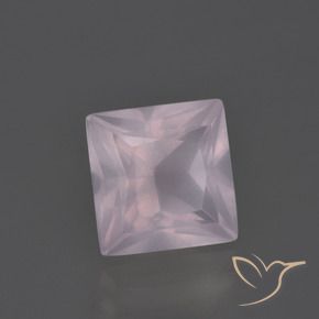 Quartzo Rosa Rosa Claro Rosa Natural 3.97ct, Quadrado, Transparente