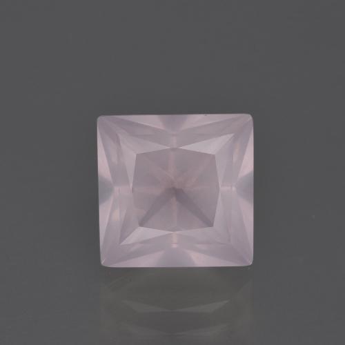Quartzo rosa rosa natural 3,90ct, quadrado, transparente