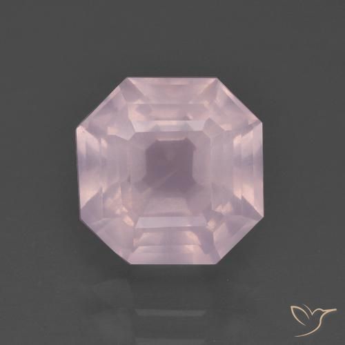 3.20ct Natural Luz rosa Quartzo Rosa, Corte Esmeralda, Transparente