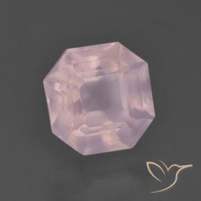 Quartzo Rosa Luz rosa Natural 3.20ct, Corte Octógono / Esmeralda, Transparente