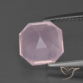 Quartzo Rosa Luz rosa Natural 3.20ct, Corte Octógono / Esmeralda, Transparente