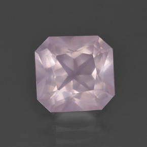 Quartzo rosa rosa natural 2,77ct, corte esmeralda, transparente