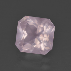 Quartzo rosa rosa natural 2,77ct, corte esmeralda, transparente