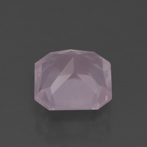 Quartzo rosa rosa natural 2,77ct, corte esmeralda, transparente
