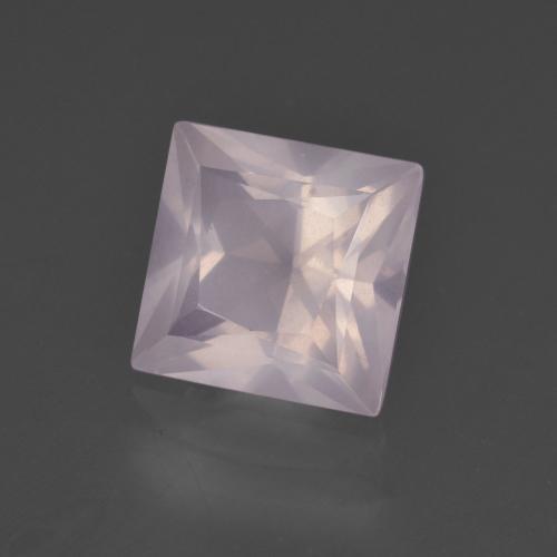 Quartzo rosa rosa natural 3,39ct, quadrado, transparente