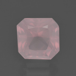 Quartzo rosa rosa natural 2,81ct, corte esmeralda, transparente