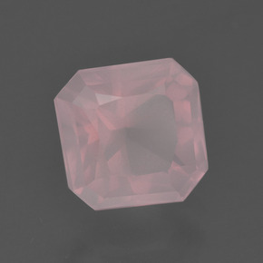 Quartzo rosa rosa natural 2,81ct, corte esmeralda, transparente