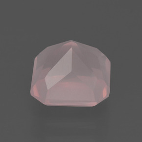 Quartzo rosa rosa natural 2,81ct, corte esmeralda, transparente