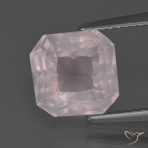 2.79ct Natural Rosa Claro Rosa Quartzo Rosa, Corte Esmeralda, Transparente