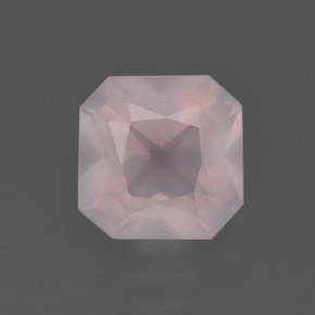 Quartzo rosa rosa natural 2,17ct, corte esmeralda, transparente